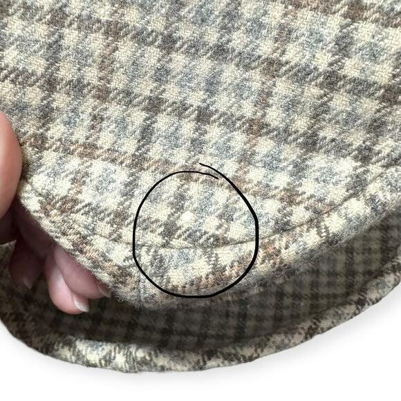 Vintage Pendleton 100% Wool Brown Plaid Herringbone Trilby Fedora Hat Mens 7 1/8 - Picture 7 of 9